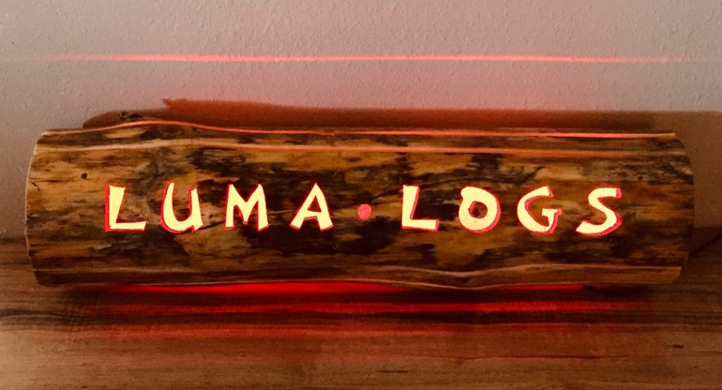 LUMA LOGS company sign